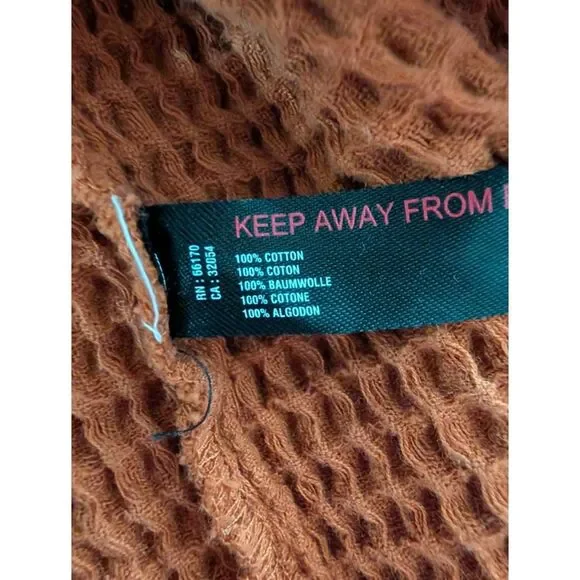Free People Waffle Knit Oversized Cardi Tunic Copper, Large (B8) - Picture 6 of 8